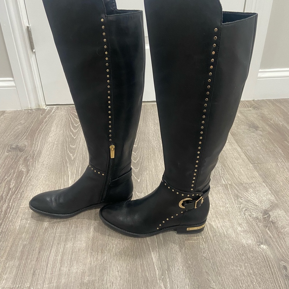 Knee-High Leather Boots Vince Camuto size 6 1/2 black - Picture 13 of 14